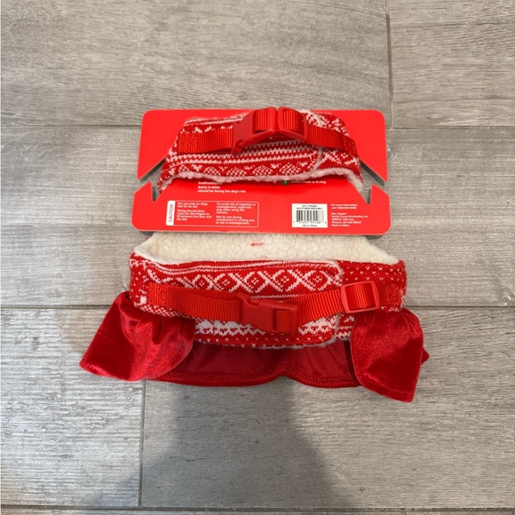 Dog Holiday Vest Harness Size Small Red and White Harness Dress - Picture 3 of 8